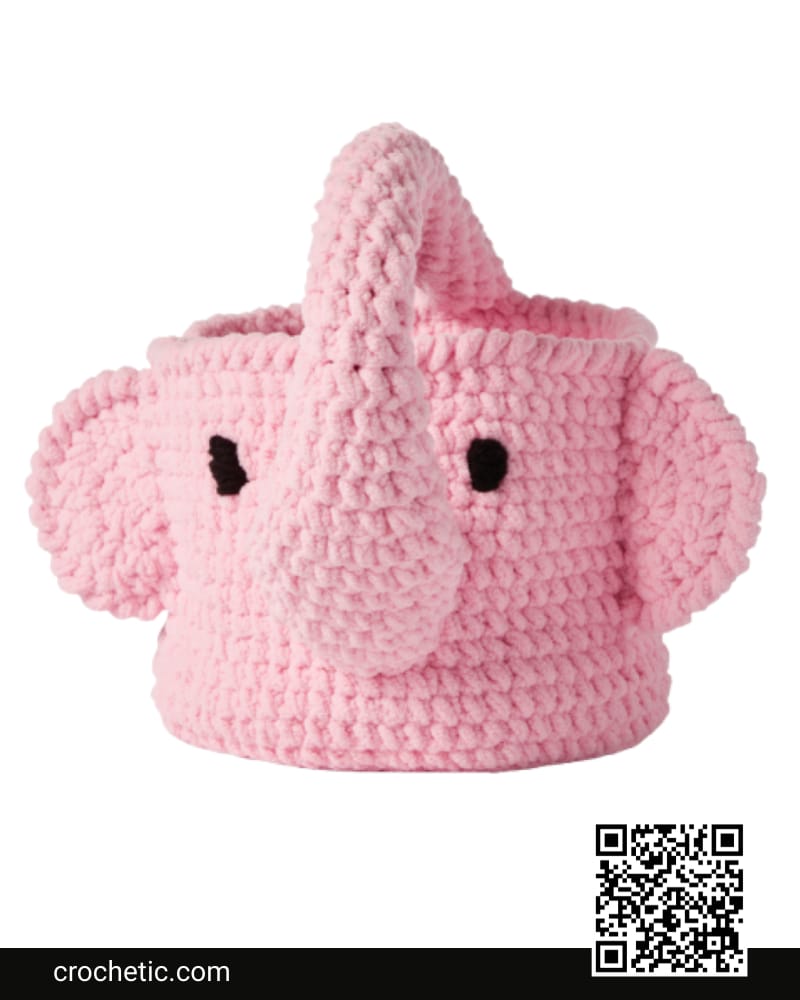 Crochet Elephant Basket - Crochet Pattern