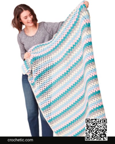 Granny Stripes Blanket - Crochet Pattern