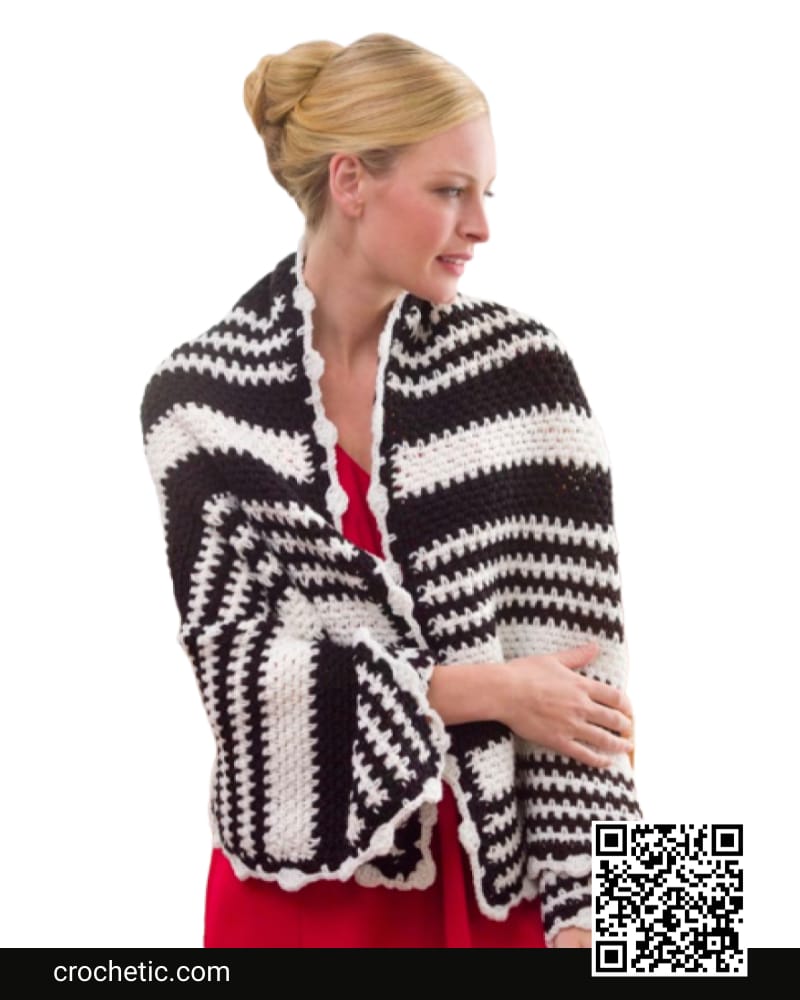 Striped Wrap Around Throw - Crochet Pattern
