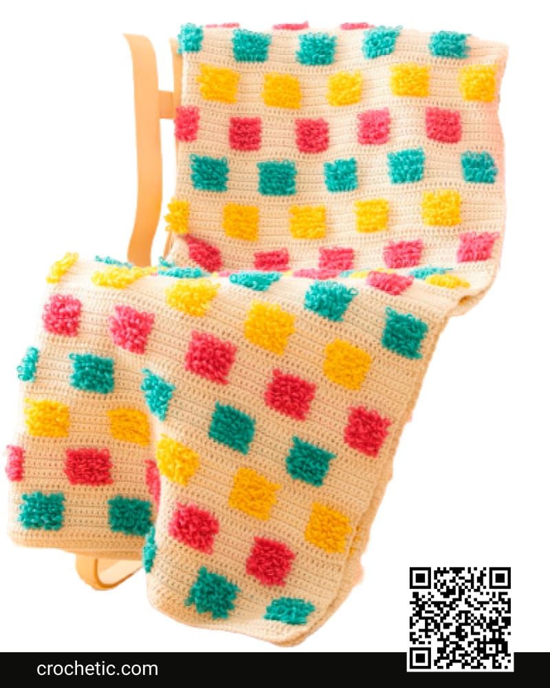 Loopy Stripes Crochet Blanket - Crochet Pattern