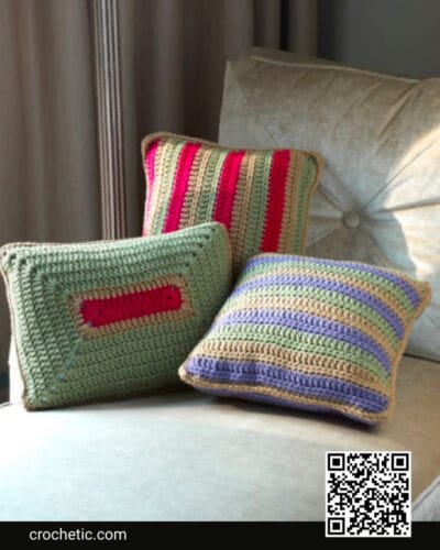 Colorful Throw Pillows - Crochet Pattern