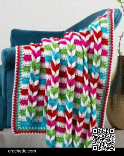 Pulled Taffy Blanket - Crochet Pattern