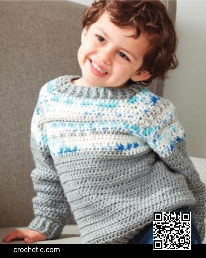 Boy's Fair Isle Pullover - Crochet Pattern