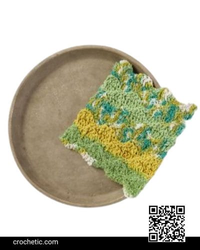 Rippling Wave Dishcloth - Crochet Pattern
