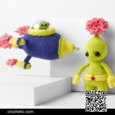 Rocketship and Alien - Crochet Pattern