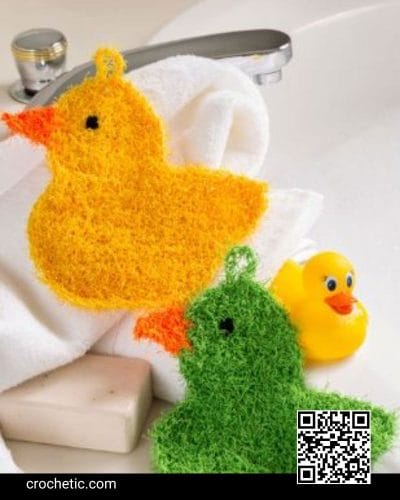 Rubber Duckie Scrubby - Crochet Pattern