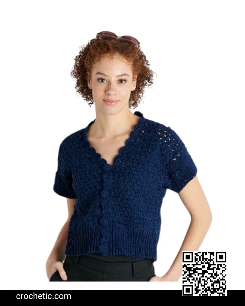 Scallop-Edged Cardigan - Crochet Pattern