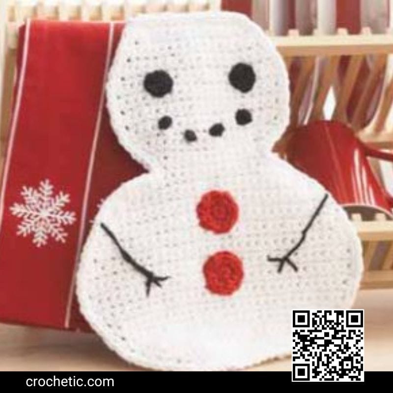 Snowman Dishcloth - Crochet Pattern