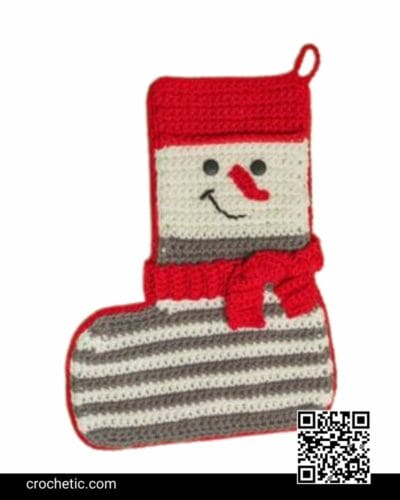 Snowman Stocking - Crochet Pattern
