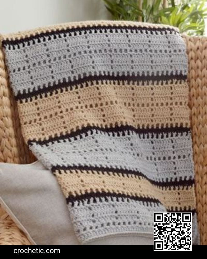 Squares in Stripes Throw - Crochet Pattern