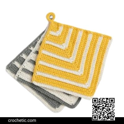 Striped Dishcloth Set - Crochet Pattern