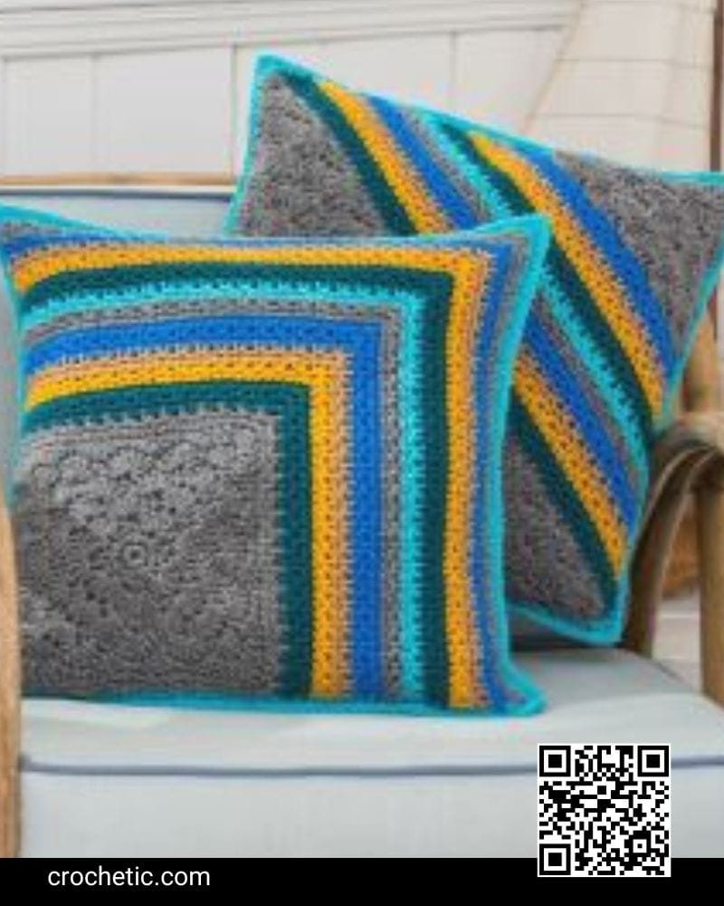 Striped Pillow Duo - Crochet Pattern