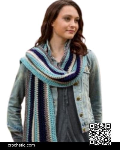 Stylish Stripes Scarf - Crochet Pattern