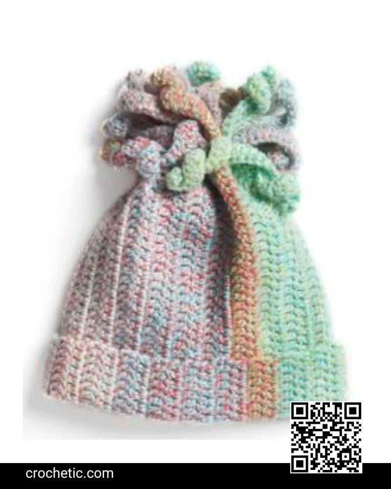Tasseled Tube Hat - Crochet Pattern