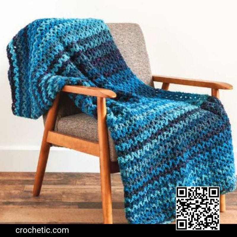 Wide V-Stitch Crochet Blanket - Crochet Pattern