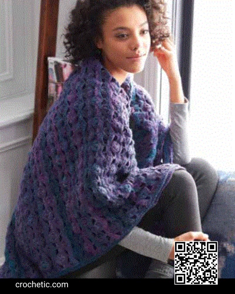 Wrapped in Waves Shawl - Crochet Pattern