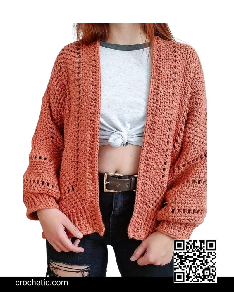 Cozy and Textured Cardigan for Any Size - Homeward Bound - Crochet Pattern