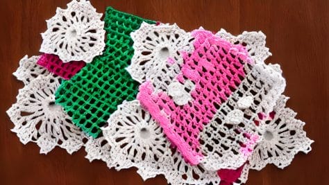Crochet Patterns on a table