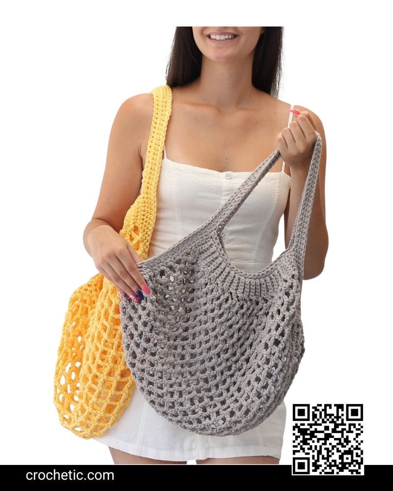 French Summer Beach Bag - Crochet Pattern