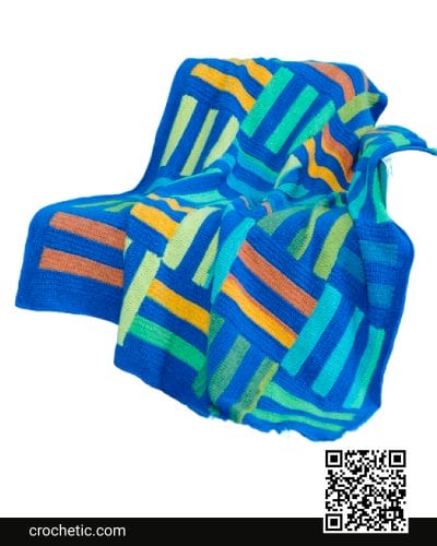 Striping Squares Crochet Blanket - Crochet Pattern