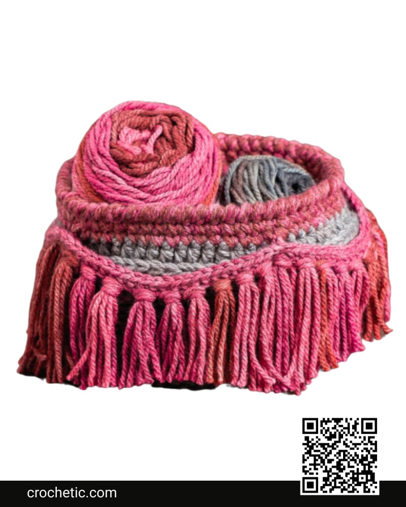 Abundant Fringe Crochet Basket - Crochet Pattern
