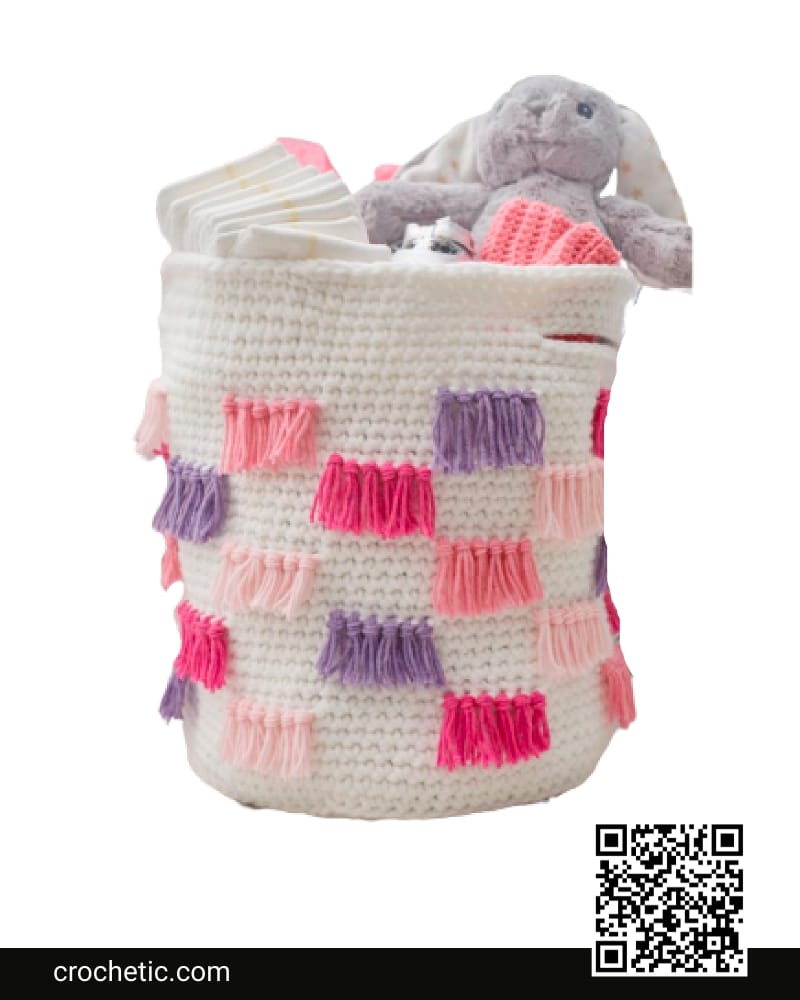 Crochet Fringe Basket - Crochet Pattern