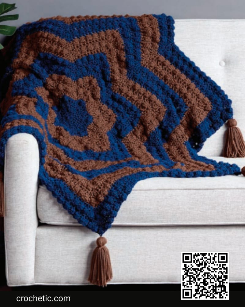 From The Middle Crochet Bobble Throw - Crochet Pattern