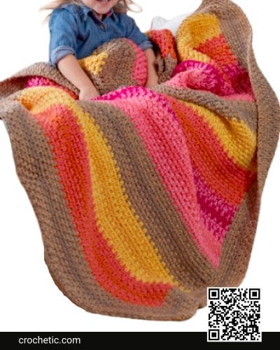 Bright Stripes Reversible Throw - Crochet Pattern