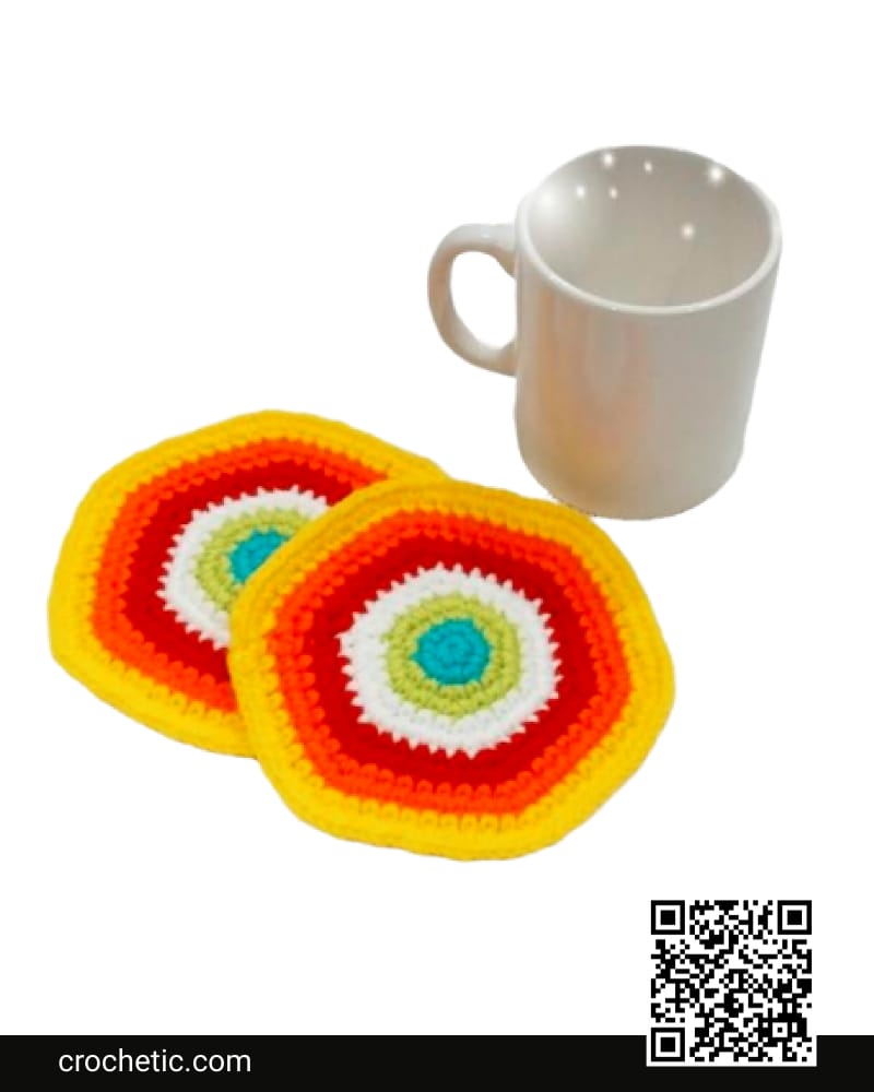 Multicolour Coasters - Crochet Pattern