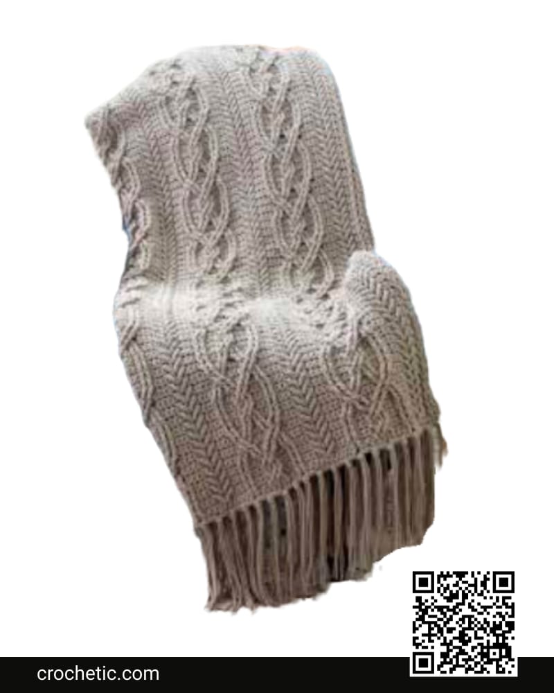 Crochet Cablework Blanket - Crochet Pattern