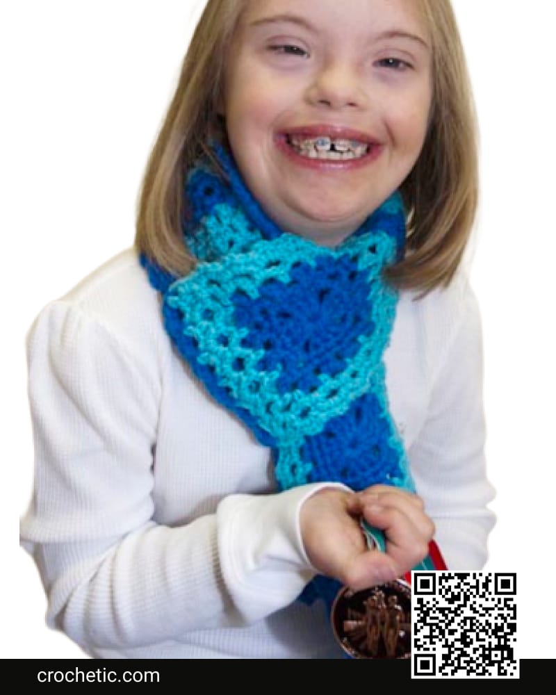Special Olympics Granny Square Scarf - Crochet Pattern