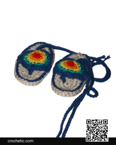 Baby Flip Flops Rainbow - Crochet Pattern