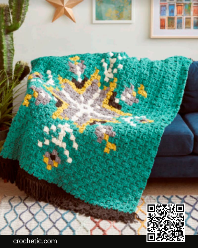 Geo Folk C2C Crochet Afghan - Crochet Pattern