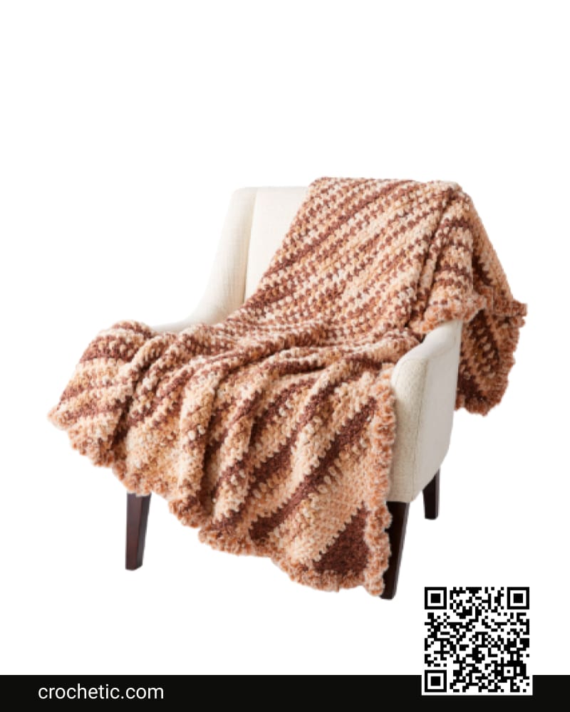Fur Trimmed C2C Crochet Blanket - Crochet Pattern