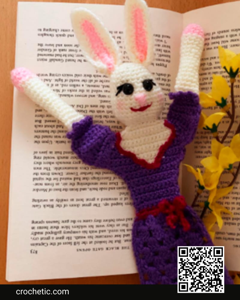 Bookmark Bunny With Dress - Crochet Pattern