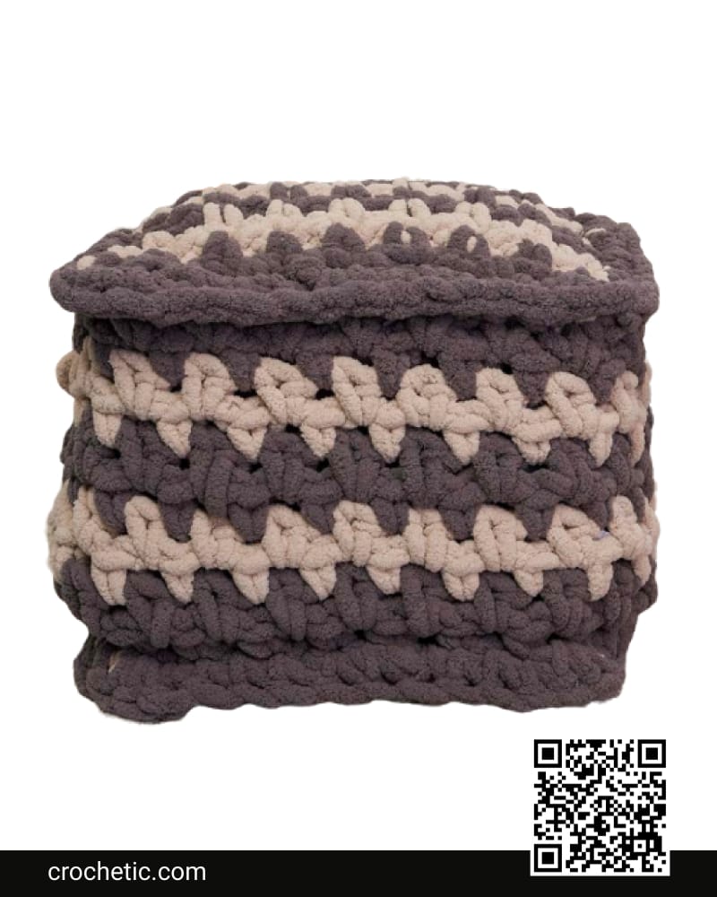 Crochet Striped Ottoman - Crochet Pattern