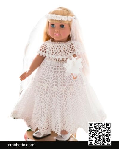 Wedding Dress For Doll - Crochet Pattern