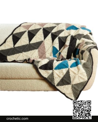 Crochet Modern Patchwork Abstract Blanket - Crochet Pattern