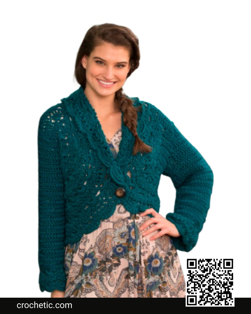 Buttoned Lace Cardigan - Crochet Pattern