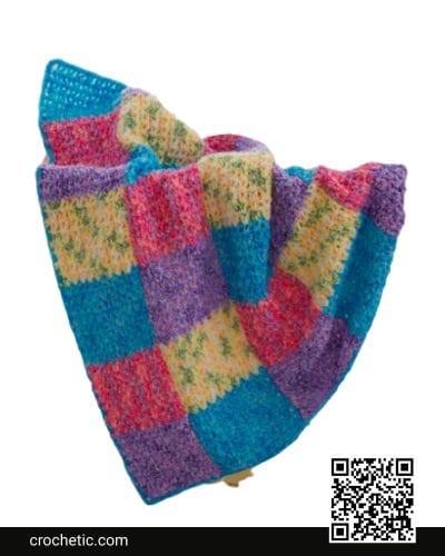 Color Block Panels Blanket - Crochet Pattern