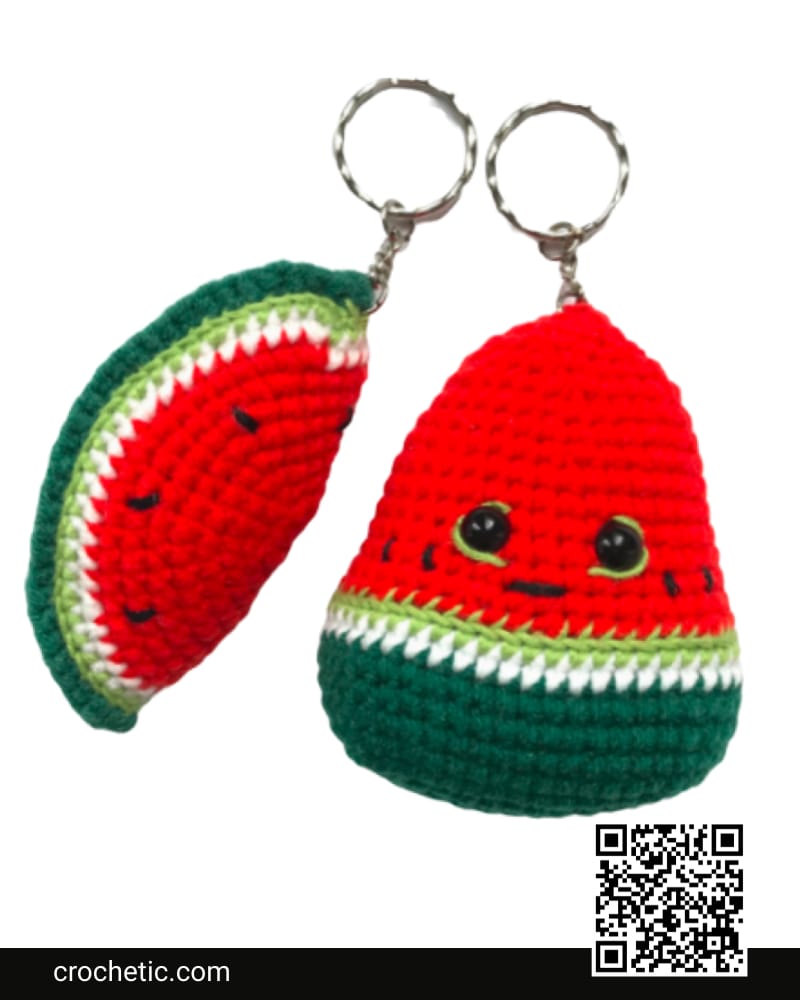 Water Melon Keychains - Crochet Pattern