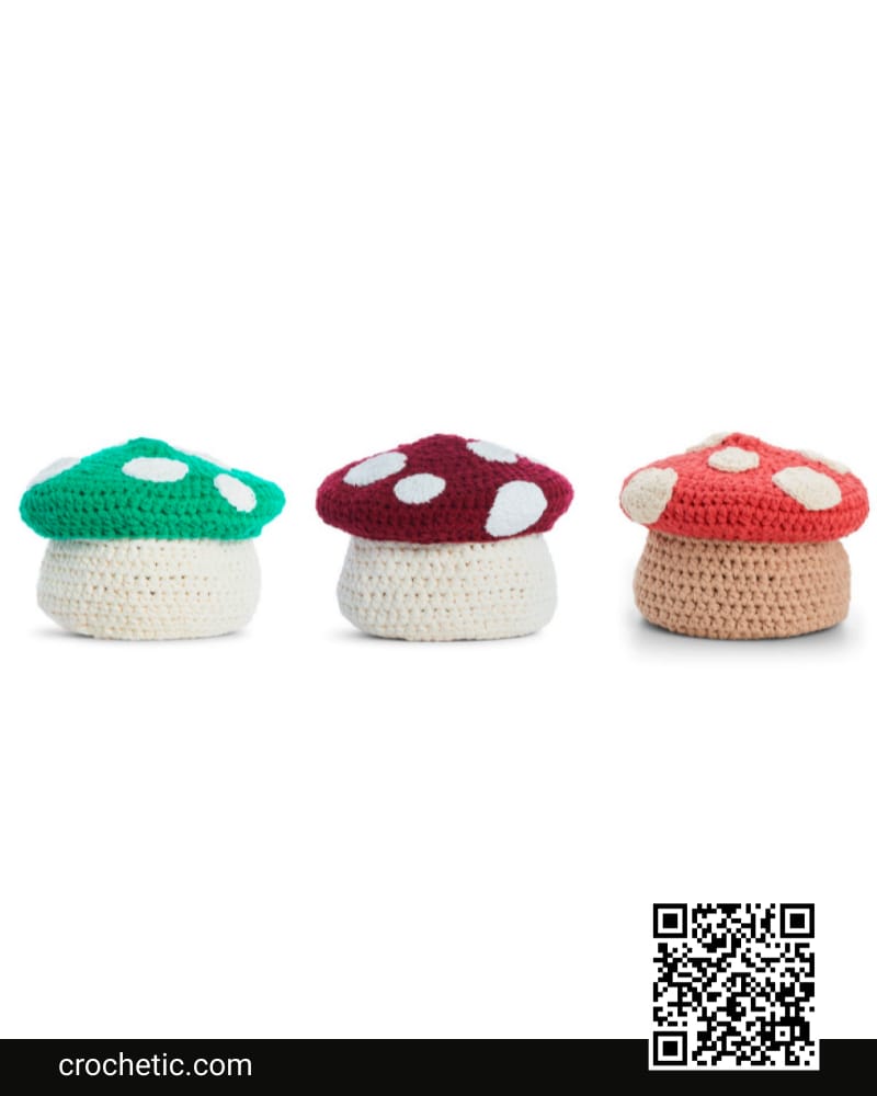 Crochet Lidded Toadstool Basket - Crochet Pattern