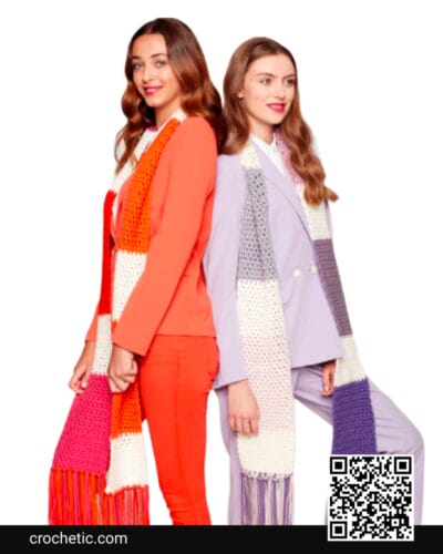 Crochet Color Swatch Scarf Version 1 & 2 - Crochet Pattern