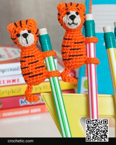 The Tiny Tiger Pencil Topper - Crochet Pattern