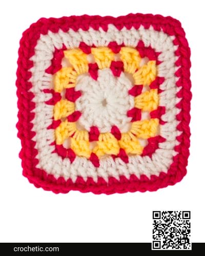 Square A For Bright Eyes Baby Blanket - Crochet Pattern