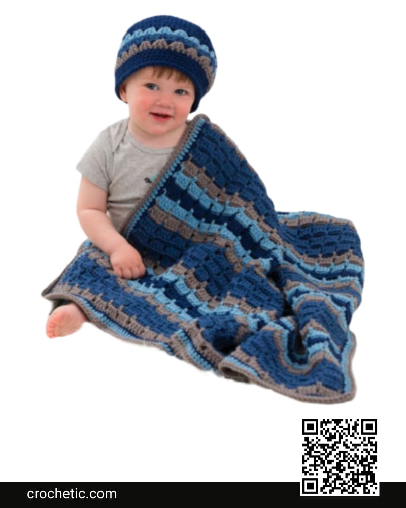 Tag-A-Long Blanket & Hat - Crochet Pattern
