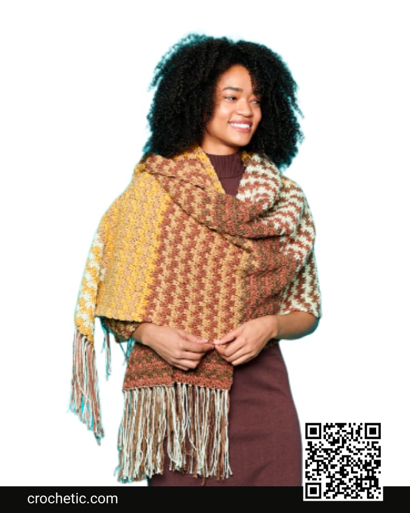 Color Weave Crochet Shawl - Crochet Pattern
