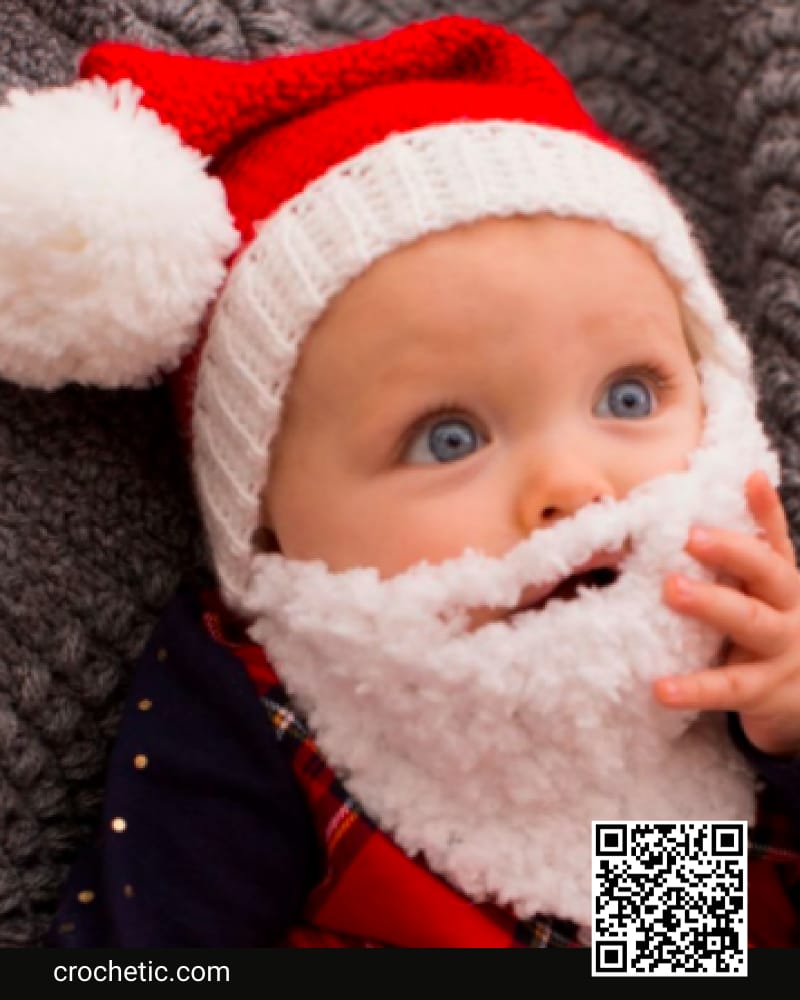 Baby Santa Hat With Beard - Crochet Pattern