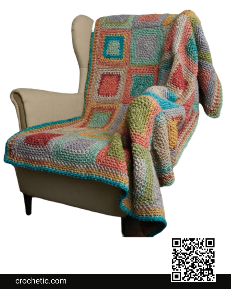 Bold Blocks Crochet Blanket - Crochet Pattern