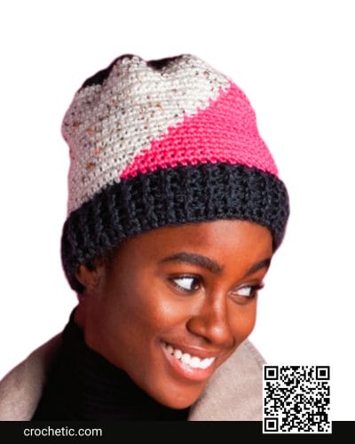 Crochet Color Block Hat - Crochet Pattern